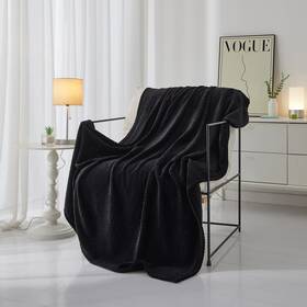Msf428029327403 Nobrand Mainstays Cozy Textured Plush Throw Blanket Black 50 Inch X60 All Ages