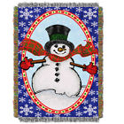 Nor-1gen051000032ret Internet Fulfillment Bright Happy Snowman Woven Tapestry Throw 87918046962