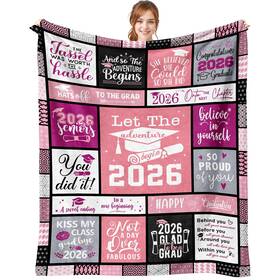 Norgopron 735099839711 Throw Blanket 60 Inch X50 Graduation Gift Girls Women Class Of 2026 Female College
