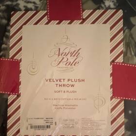 North Pole Trading Co. 710-0263-0034 Co. Velvet Plush Throw 50x60 Polyester Trees Oeko-tex