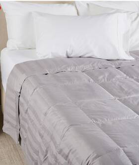 H437242 Northern Nights Dobby Stripe Cotton 650fp Down Blanket - Queen In Grey