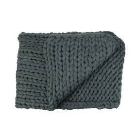 32913594 Northlight Smokey Gray Cable Knit Plush Throw Blanket 60 Inch X 50