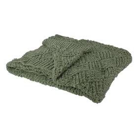 34314918 Northlight Green Chenille Cable Knit Rectangular Throw Blanket 50 X 60 Inches
