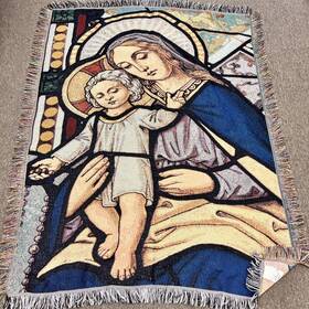 Northwest 087918258051 Tapestry Mother And Son Throw Blanket Baby Jesus Mary Group Religious