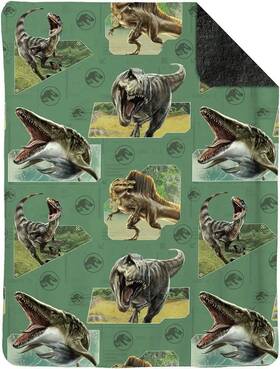 Northwest 199124152099 Jurassic Park Plush Faux Fur Kids Throw Blanket By 50 Inch X 60