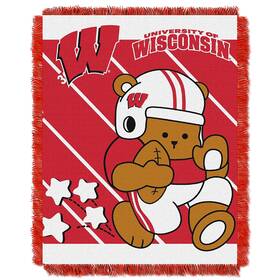 1col044010003 Northwest Wisconsin Badgers Woven Jacquard Baby Throw Blanket