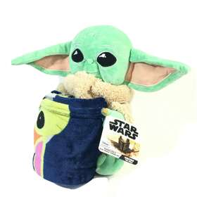 1dsw312000001ret Northwest Star Wars The Mandalorian 11 Inch Grogu Plush And Silk Touch Throw 2 Piece Set