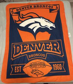 79386778 Northwest Nfl Denver Broncos Fleece Throw Blanket 60 Inch X 48 Est 1960 Orange