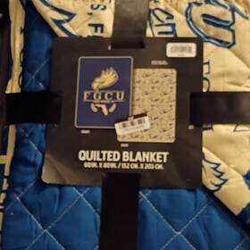 Northwest Af43548373 Fgcu Florida Gulf Coast Eagles Quilted Blanket Blue/white 60x80