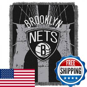 B0084dmmd8 Northwest Nba Brooklyn Nets Unisex-adult Woven Jacquard Throw Blanket 48 X 60