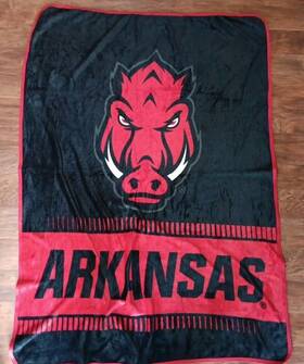 Northwest Group 190604516684 Arkansas Razorbacks Throw Blanket 45 Inch 60 Ncaa Officially Licenced Red Black