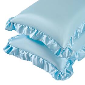 Syk20250522-104 Nsgz Ruffled Satin Pillowcase Set Of 2 Standard Size Silky Pillow Shams For Hair