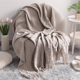 20622jlbl-camelgrid Ntbay Acrylic Knitted Throw Blanket Lightweight And Soft Cozy Decorative Woven