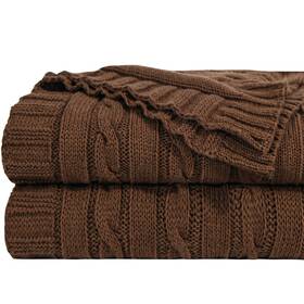 B088bny28s Ntbay 100% Pure Cotton Oversize 60x80 Cable Knit Throw Blanket Super Soft Warm