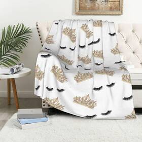 Ntpyco 444134502039 Ultra Soft Cute Lash Decor Blanket Eyelash Flannel Throw Bedding