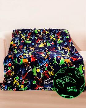Nukunskf 765123251196 Gaming Gifts For Gamer Glow In The Dark Blanket Cool Birthday Glowing Presen