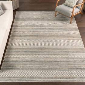 Ecat11a-208 Nuloom Milan Sage/beige 2ft X 8ft Bohemian Soft And Cozy High Traffic Stai
