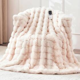 Nuzzleloom 445022442446 Heated Blanket Throw 50ftftx60ftft Fast Heating Electric Ultra-soft Faux Ra