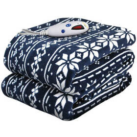 4465-906496-p40 Oak Ridge Micro Plush Heated Throw Blanket By Biddeford 6 Heat Settings