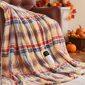 Octrot 732262971773 Heated Blanket Electric Throw 50x60 Heating With 10 Levels And