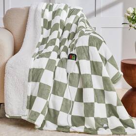 Octrot 759242536579 Electric Heated Throw Blanket 10 Heat Levels Auto Off Soft Sherpa 50x60