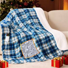 Octrot 759242547612 Heated Weighted Blanket For Adults Throw/twin Size 13lbs 50x60 2-in-1 Elect