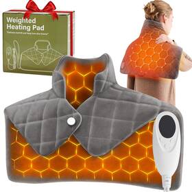 Drzljjd-18x22-1.87lb-gray-new Octrot Weighted Heating Pad For Neck Shoulders And Back Mothers Day Gifts Mom W
