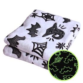 Ontodex 739804154014 Snuggieblanket Glow In The Dark Fall Throw Blanket With Spiderweb Bat Witch