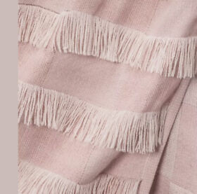 Opal House Oversized End Of The Fringe Bed Eyelash Throw 55 X 80inch Blanket Pink