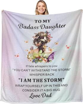 Ordfuarn 313053826849 Christmas Blanket For Women Badass Daughter Birthday Gift 60x80 Inches