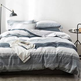 Oreise 732025470468 Duvet Cover Set King Size 100% Cotton Soft Bedding Gray Blue White