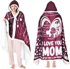 Wearblkt-mom1 Oujasrkee Mothers Day Birthday Gifts For Mom Sherpa Wearable Blanket 73x45 Inch