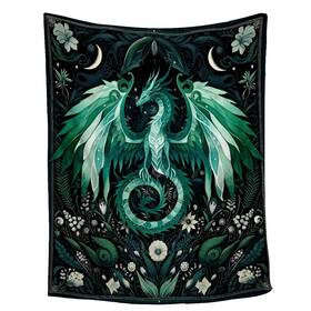 Blanket-002 Oureep Dragon Blanket Gift For Woman Man Girls Boys Greens Lover