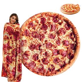 Red-71 Outivity Pizza Blanket Oversized Food Soft Flannel Round Adults Kids Red 71 Inch