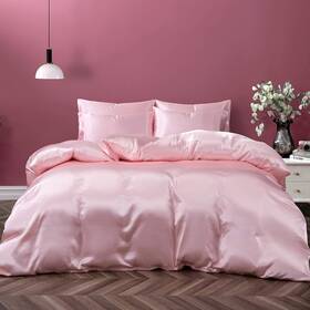 Jinyin210104-0028 P Pothuiny 5 Pieces Satin Duvet Cover King Blush Pink No Comforter