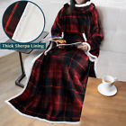 P-t2003ck Pavilia Sherpa Fleece Wearable Blanket With Sleeves And Pocket Micro
