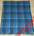 P2616 Fringed Plaid Blue 100 Faribo Houndstooth Wool Blanket Faribaultmn Throw