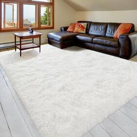 Pacapet 715002878136 Fluffy Area Rugs Cream Shag Rug For Bedroom Plush Furry Li