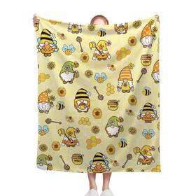 Padumuttara 731680532532 Bees Gnomes Blanket Bee Gnome 40 X 50 Inch Throw Lightweight Super Soft Cozy