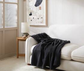 Parachute 843734170744 Nwt 179 Cloud Cotton/linen Gauze Throw Coal 50x70