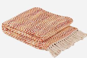 107-22m Park New Chevron Throw Melon Cream Blanket Designs 60 Inch X 50 Cotton Fringed