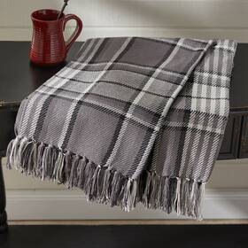 6999-522 Park Designs New Gray Area Throw Blanket Ivory Grays Des 60 Inch X 50 Cotton Fringed