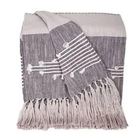 Parkland Collection Thrn21657 Adonia Grey Cotton Slub Throw Blanket With Tassels 50 Inch X 60
