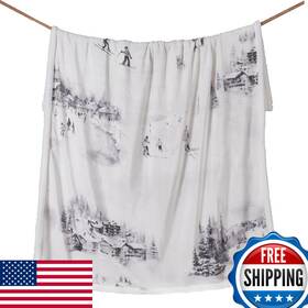 B0dnf43zmx Paseo Road Indigo Hill By Hiend Accents Ski Toile Sherpa Throw Blanket Snow