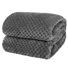 Pavilia 819594022547 Dark Gray Throw Blanket For Couch Bed Soft Fleece Throws Sofa Chair Fuz