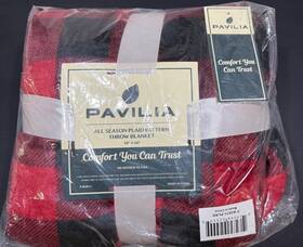 Pavilia 819594025555 Buffalo Plaid Fleece All Seasonplush Blanket 50 Inch X 60 New