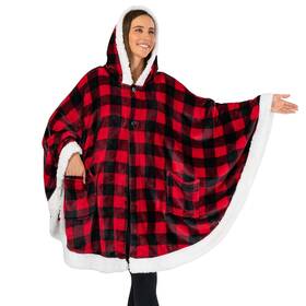 Pavilia 819594027177 Wearable Blanket For Adult Women Cozy Plush Fleece Poncho Cape With