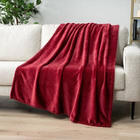 Pavilia 819594028488 Wine Red Fleece Throw Blanket For Couch Maroon Burgundy Soft Fuzzy Flannel T