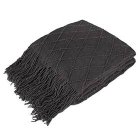 Pavilia 840168301799 Dark Gray Knit Throw Blanket For Couch Bed Soft Knitted Farmhouse Sofa