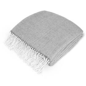 Pavilia 840168302499 Light Gray Herringbone Throw Blanket For Couch Bed Decorative Outdoor